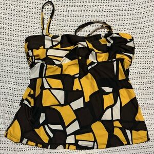 Sunsets Yellow and Black Geometric Bikini Top